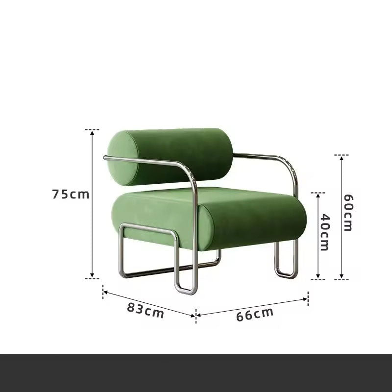 Modern Green Velvet Lounge Chair - Stainless Steel Frame & Plush Cushioning