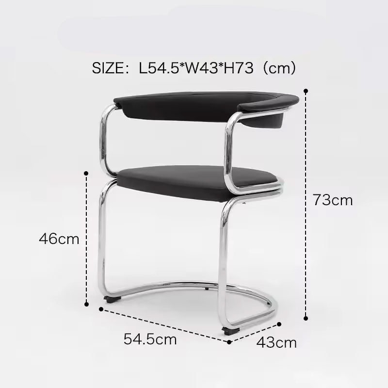 Modern Black Leather Cantilever Chair - Sleek Chrome Frame Design