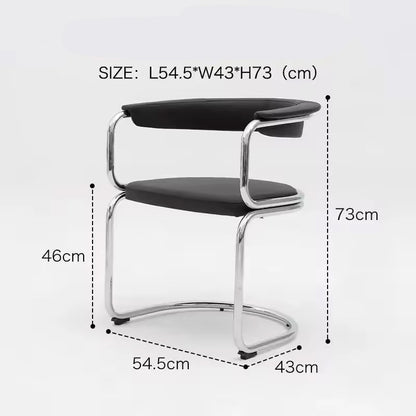 Modern Black Leather Cantilever Chair - Sleek Chrome Frame Design