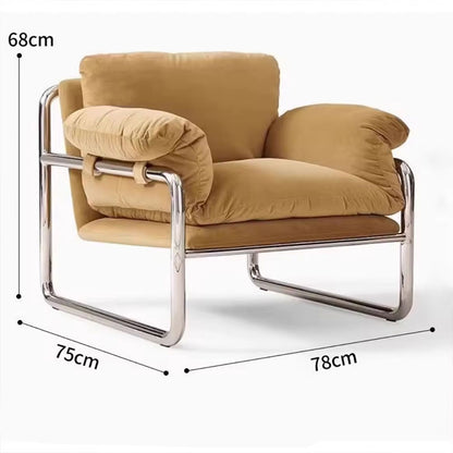 Modern Lounge Chair - Plush Cushioned Seating with Chrome Frame
