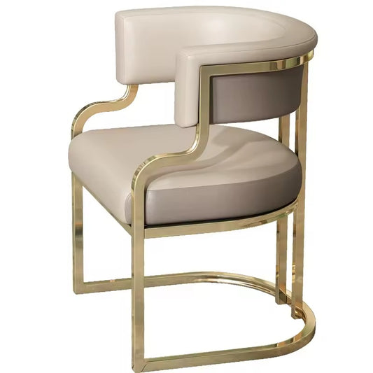 Luxury Modern Dining Chairs - Gold Metal Frame with Leather Upholstery
