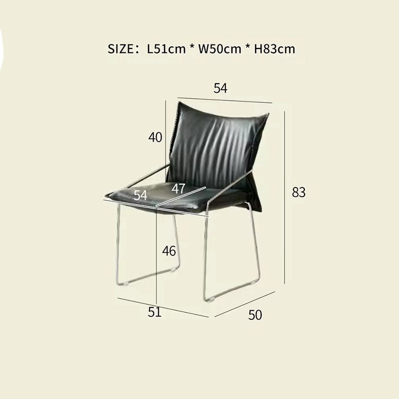 Modern Leather Accent Chair - Sleek Metal Frame & Minimalist Design
