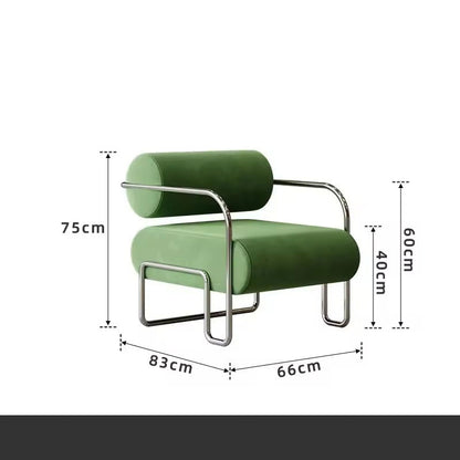 Modern Green Velvet Lounge Chair - Stainless Steel Frame & Plush Cushioning