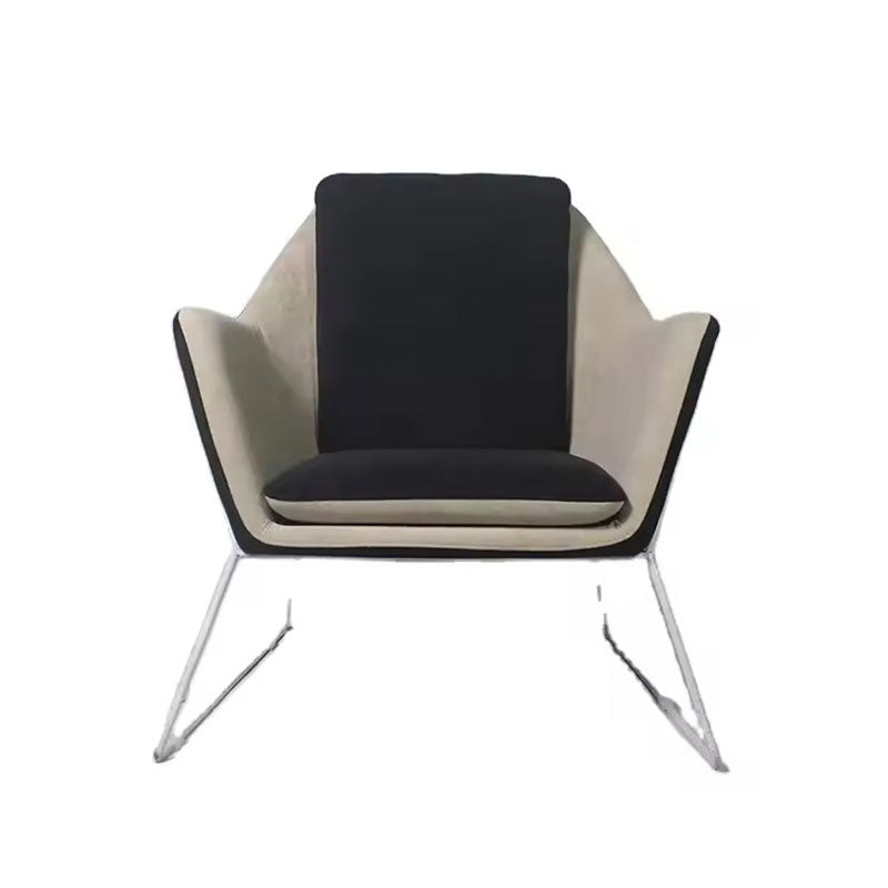 Contemporary Accent Lounge Chair - Two-Tone Upholstery with Sleek Metal Legs