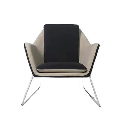 Contemporary Accent Lounge Chair - Two-Tone Upholstery with Sleek Metal Legs