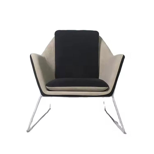 Contemporary Accent Lounge Chair - Two-Tone Upholstery with Sleek Metal Legs