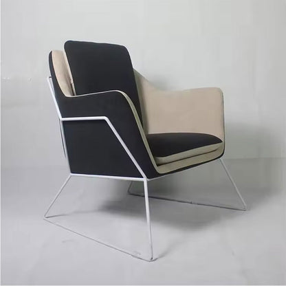 Contemporary Accent Lounge Chair - Two-Tone Upholstery with Sleek Metal Legs