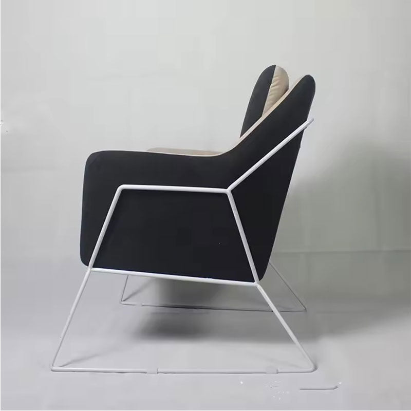 Contemporary Accent Lounge Chair - Two-Tone Upholstery with Sleek Metal Legs